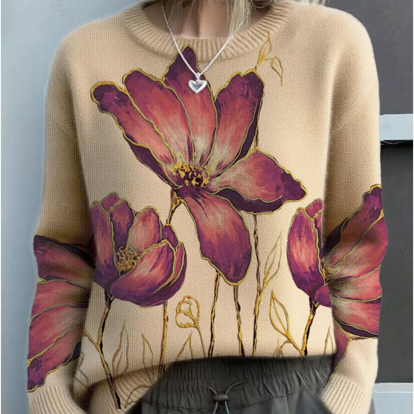 Women's Abstract Print Long Sleeve Shirt