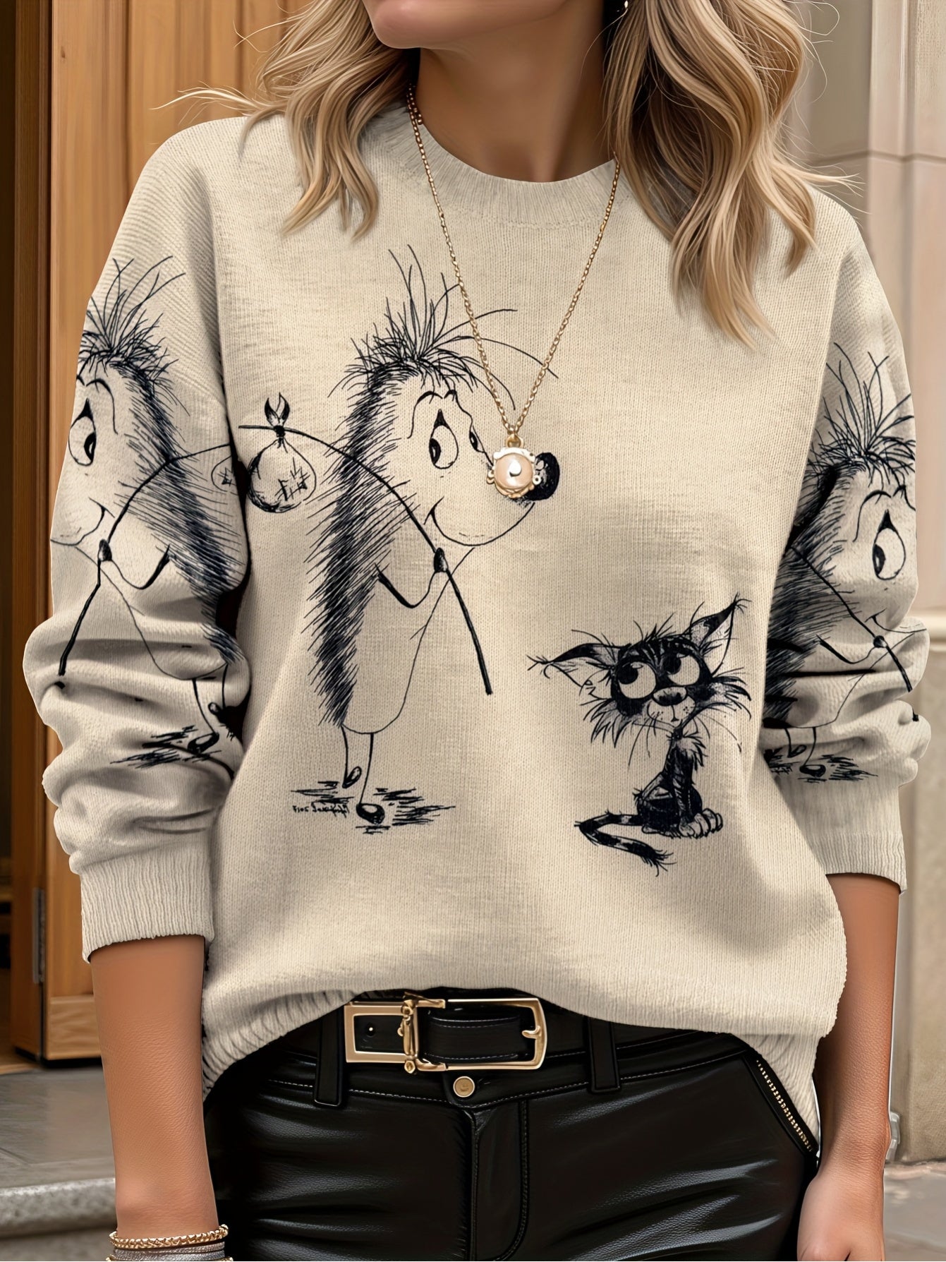 Women's Modern Print Long Sleeve Blouse