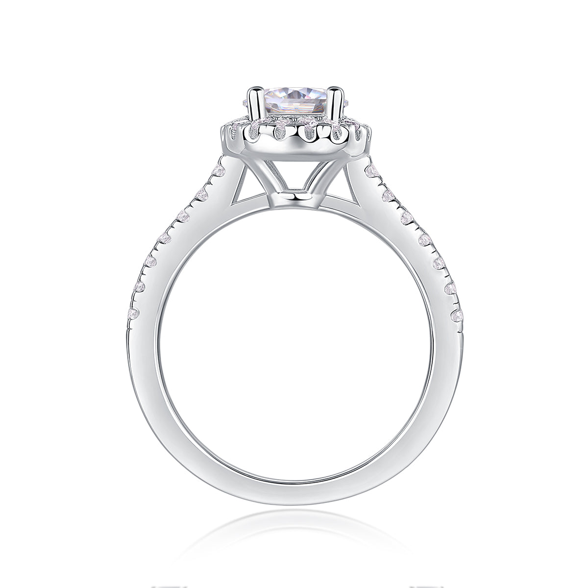 Embrace Your Lover - A Wedding Ring Set With 1-carat Top-quality Moissanite S925 Silver And Platinum-plated Diamond. The Ring Can Be Inspected With A Diamond Pen