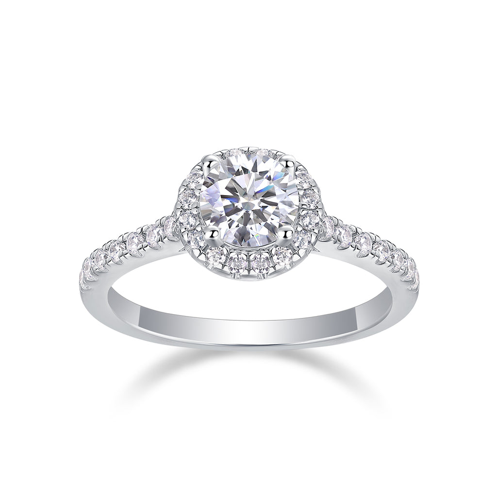 Embrace Your Lover - A Wedding Ring Set With 1-carat Top-quality Moissanite S925 Silver And Platinum-plated Diamond. The Ring Can Be Inspected With A Diamond Pen
