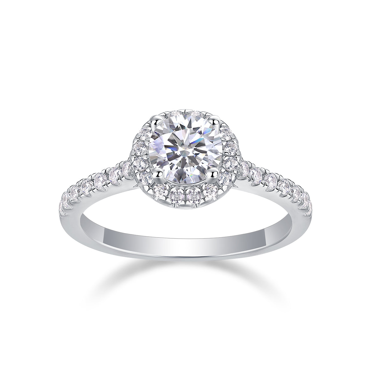 Embrace Your Lover - A Wedding Ring Set With 1-carat Top-quality Moissanite S925 Silver And Platinum-plated Diamond. The Ring Can Be Inspected With A Diamond Pen