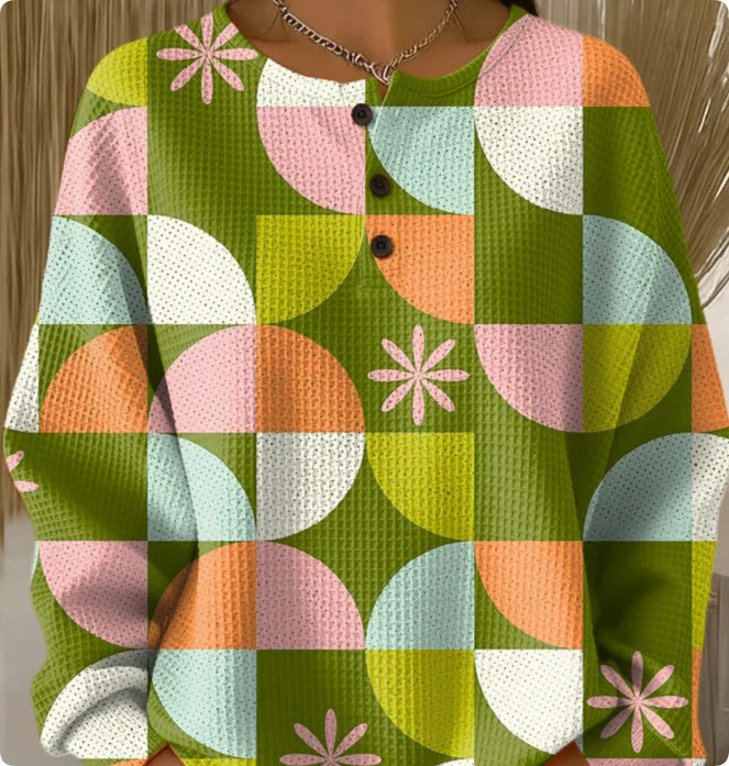 Woolen Button V-Neck Women's Sweater