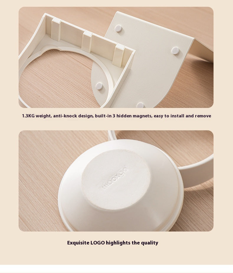 Pet Ceramic Cat Bowl With High Foot And Slanted Mouth For Cervical Protection