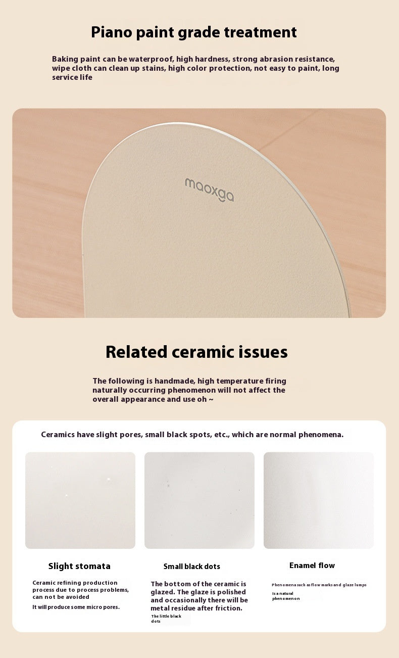 Pet Ceramic Cat Bowl With High Foot And Slanted Mouth For Cervical Protection